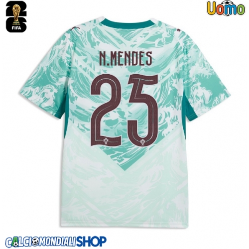 Maglie da calcio Portogallo Nuno Mendes #25 Seconda Maglia Mondiali 2026  Manica Corta